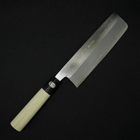 【両刃薄刃包丁】165mm 水牛柄
