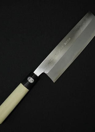 【両刃薄刃包丁】165mm 水牛柄
