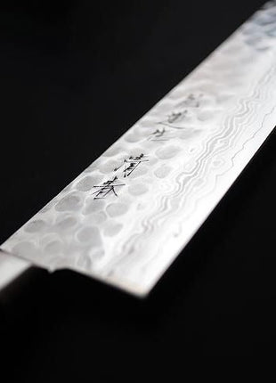【筋引き包丁】ダマスカス 240mm 黒合板