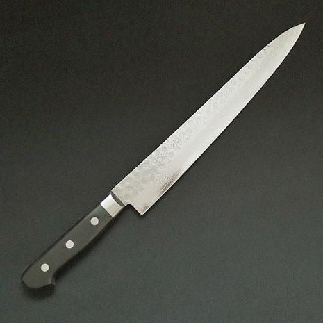 【筋引き包丁】ダマスカス 240mm 黒合板