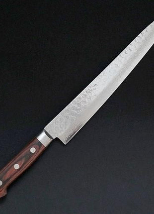 【筋引き包丁】ダマスカス 240mm 茶合板