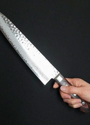 【牛刀】ダマスカス 240mm 茶合板