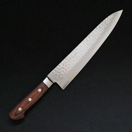 【牛刀】ダマスカス 240mm 茶合板