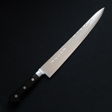 【筋引き包丁】ダマスカス 265mm 黒合板