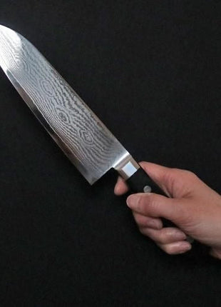 【三徳包丁】ダマスカス 175mm 黒合板