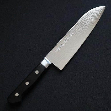 【三徳包丁】ダマスカス 175mm 黒合板