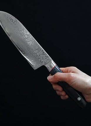 【三徳包丁】ダマスカス 166mm マイカルタ（合成樹脂）