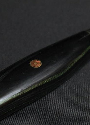 【ステーキナイフ】ダマスカス 113mm 黒緑合板（HIROナイフ）