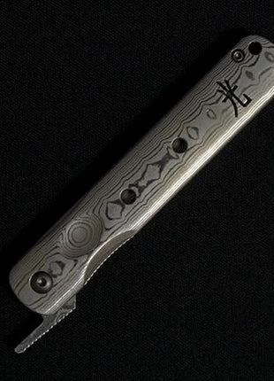 【フォールディングナイフ】ダマスカス 80mm ココボロ （光）C