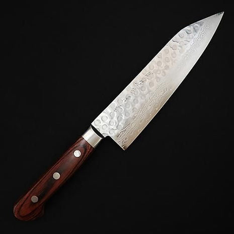 【切付包丁】ダマスカス 185mm 茶合板