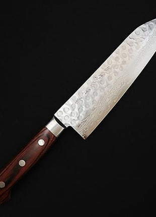 【切付包丁】ダマスカス 185mm 茶合板