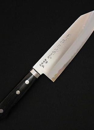 【切付包丁】割込青鋼 165mm 黒合板