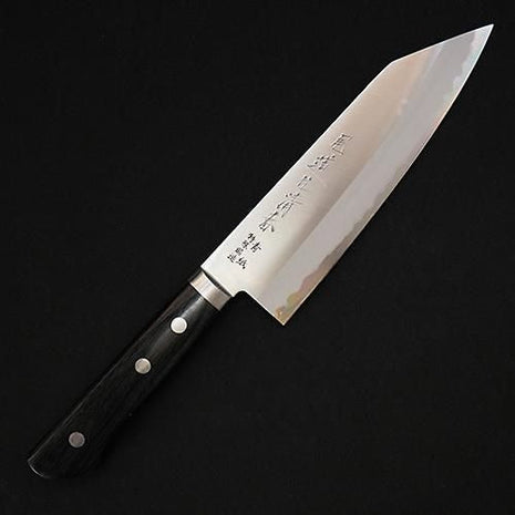 【切付包丁】割込青鋼 165mm 黒合板