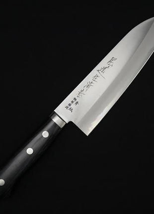 【三徳包丁】 割込青鋼 165mm 黒合板