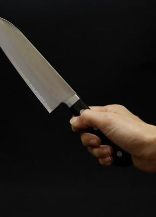 【三徳包丁】小三徳 割込青鋼 145mm 黒合板