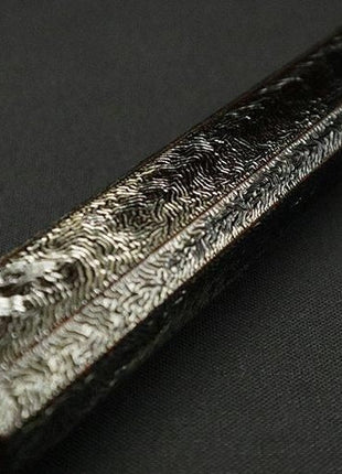 【三徳包丁】 ダマスカス 170mm 漆塗り八角柄 黒A