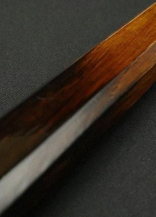 【葉切包丁】ダマスカス 165mm 漆塗り八角柄 茶