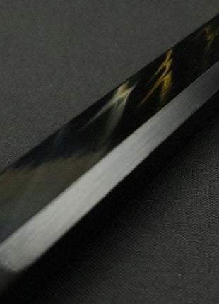 【葉切包丁】ダマスカス 165mm 漆塗り八角柄 黒B