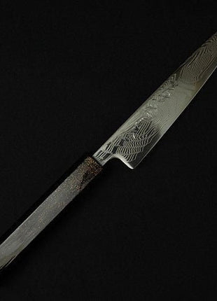 【ペティナイフ】ダマスカス 140mm 漆塗り八角柄 黒C