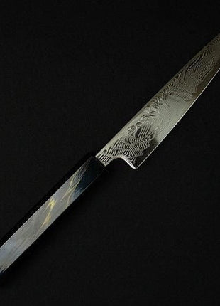 【ペティナイフ】ダマスカス 140mm 漆塗り八角柄 黒B