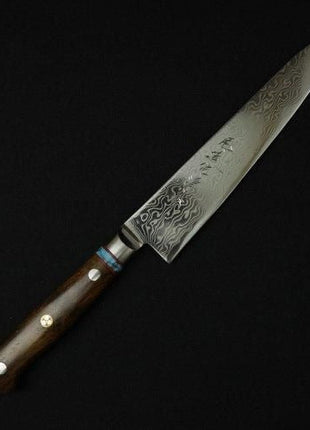 【ペティナイフ】ダマスカス 150mm ターコイズブルー&デザートアイアンウッド