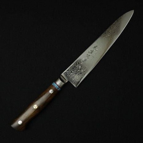 【ペティナイフ】ダマスカス 150mm ターコイズブルー&デザートアイアンウッド