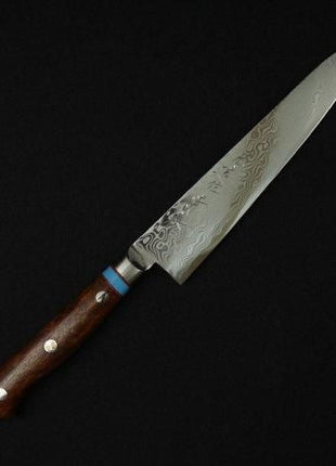 【ペティナイフ】ダマスカス 150mm ターコイズブルー&カリン（花梨）