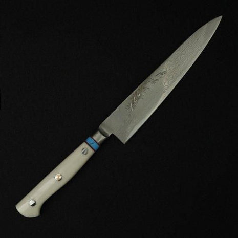 【ペティナイフ】ダマスカス 150mm ターコイズブルー&人工大理石