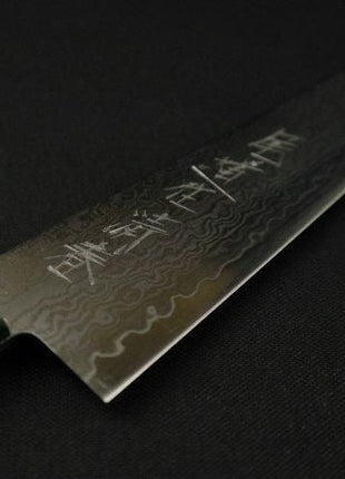 【ペティナイフ】ダマスカス 150mm グリーンマイカルタ&レインボー