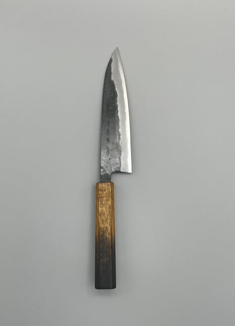 【牛刀】青鋼割込 黒打ち 165mm 漆塗り柄