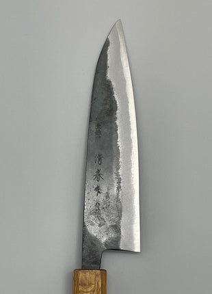 【牛刀】青鋼割込 黒打ち 165mm 漆塗り柄