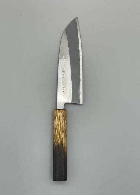 【三徳包丁】青鋼（磨き）170mm 漆塗り柄