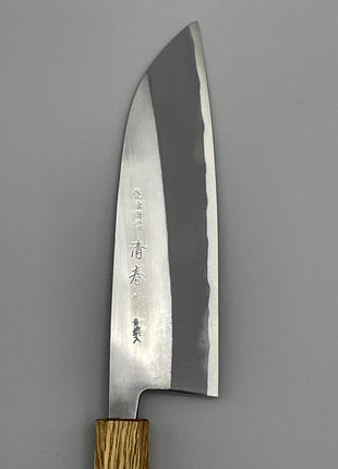 【三徳包丁】青鋼（磨き）170mm 漆塗り柄