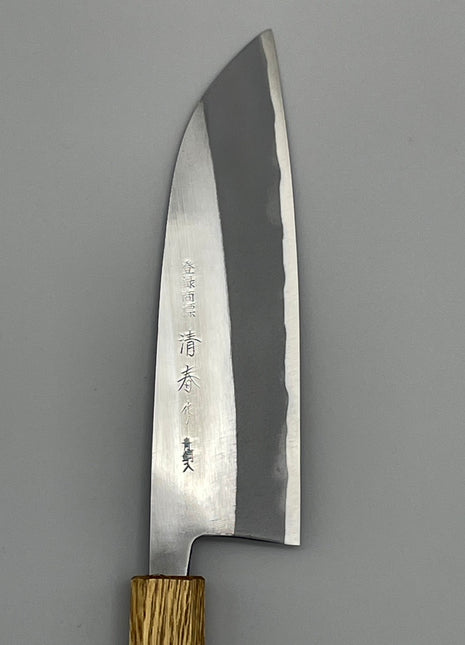 【三徳包丁】青鋼（磨き）170mm 漆塗り柄