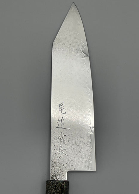 【切付包丁】ダマスカス 180mm 漆塗り柄　富士山と桜