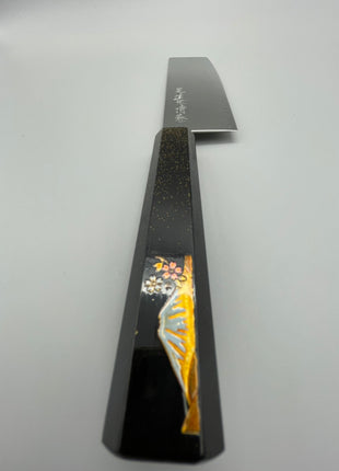 【菜切包丁】ダマスカス 165mm 漆塗り柄　富士山と桜