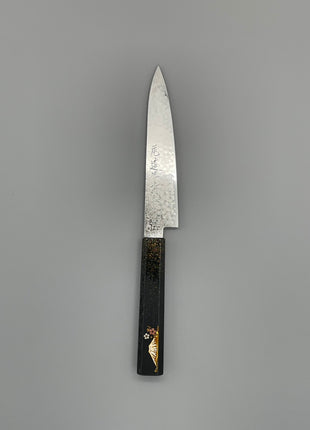 【ペティナイフ】ダマスカス 150mm 漆塗り柄　富士山と桜