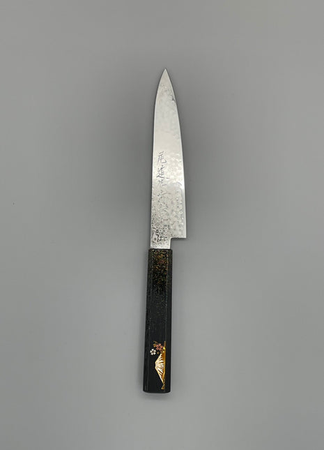 【ペティナイフ】ダマスカス 150mm 漆塗り柄　富士山と桜