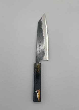 【切付包丁】青鋼（黒打ち） 165mm 漆塗り柄　富士山と桜
