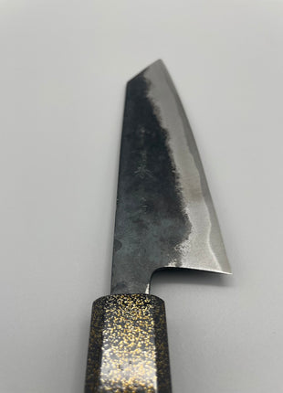 【切付包丁】青鋼（黒打ち） 165mm 漆塗り柄　富士山と桜