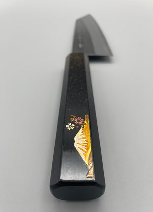 【切付包丁】青鋼（磨き） 170mm 漆塗り柄　富士山と桜