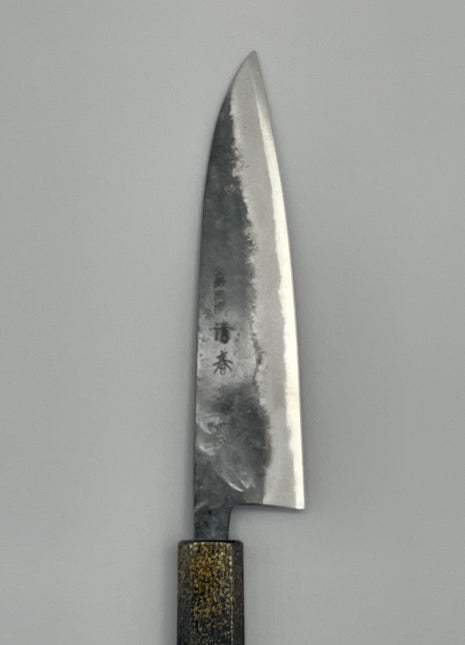 【牛刀包丁】青鋼（黒打ち） 170mm 漆塗り柄　富士山と桜