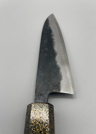 【牛刀包丁】青鋼（黒打ち） 170mm 漆塗り柄　富士山と桜