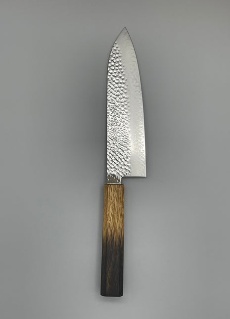 【三徳包丁】槌目ダマスカス 185mm 漆塗り柄