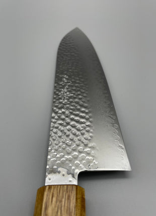 【三徳包丁】槌目ダマスカス 185mm 漆塗り柄