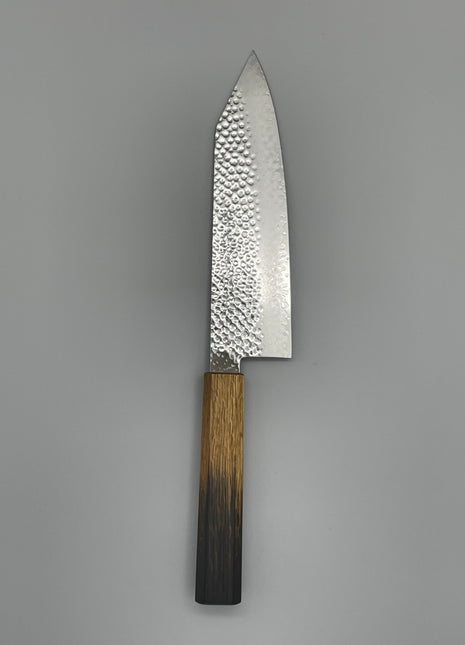 【切付包丁】槌目ダマスカス 185mm 漆塗り柄
