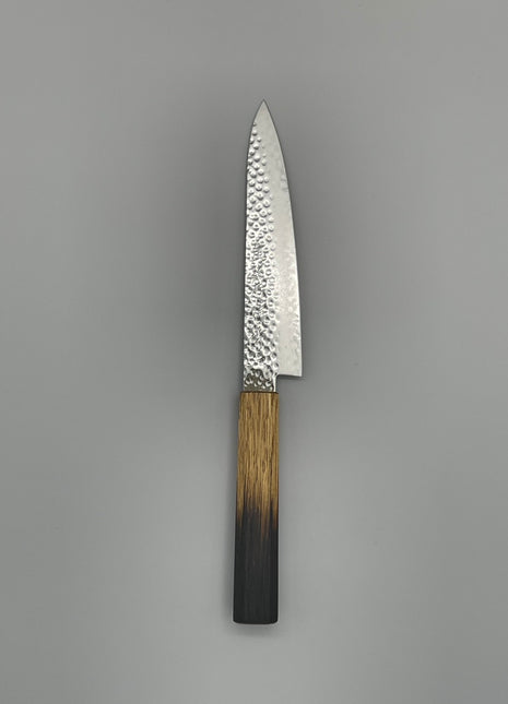 【ペティナイフ】槌目ダマスカス 150mm 漆塗り柄