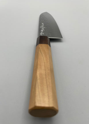 【三徳包丁】槌目ダマスカス 185mm 紫檀と桜八角柄