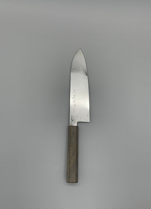 【三徳包丁】ダマスカス 185mm 漆塗り（透木目）八角柄