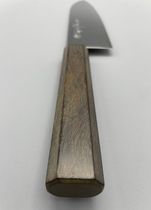 【三徳包丁】ダマスカス 185mm 漆塗り（透木目）八角柄